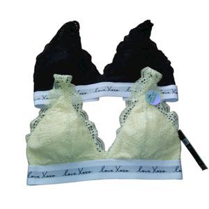 Love Xoxo set of 2 lace Bras Size M Color Yellow and Black.
